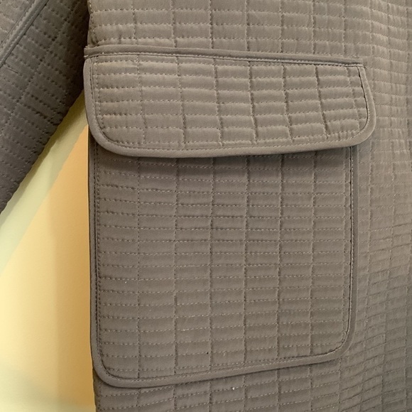 Hilary Radley || Brown Quilted Snap Collar Boxy Pocket Coat Jacket Small - Picture 8 of 17